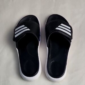 Adidas Black and White Slide Sandals